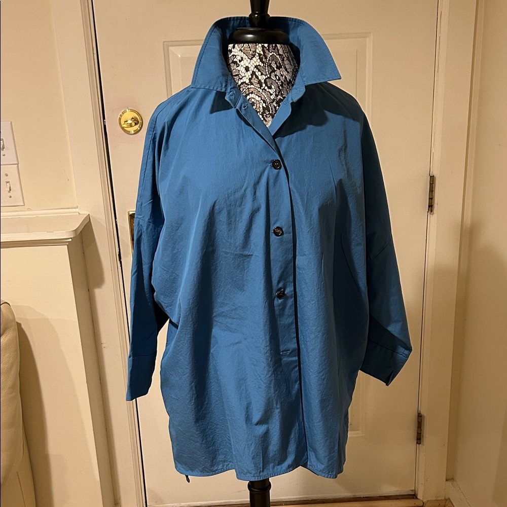 MaxMara Elegant Teal Button-Down Shirt